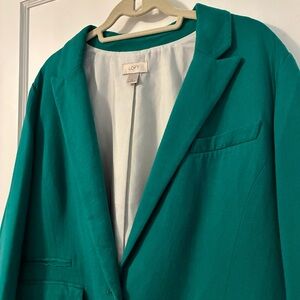 LOFT 💚 Green Notch-Lapel Blazer